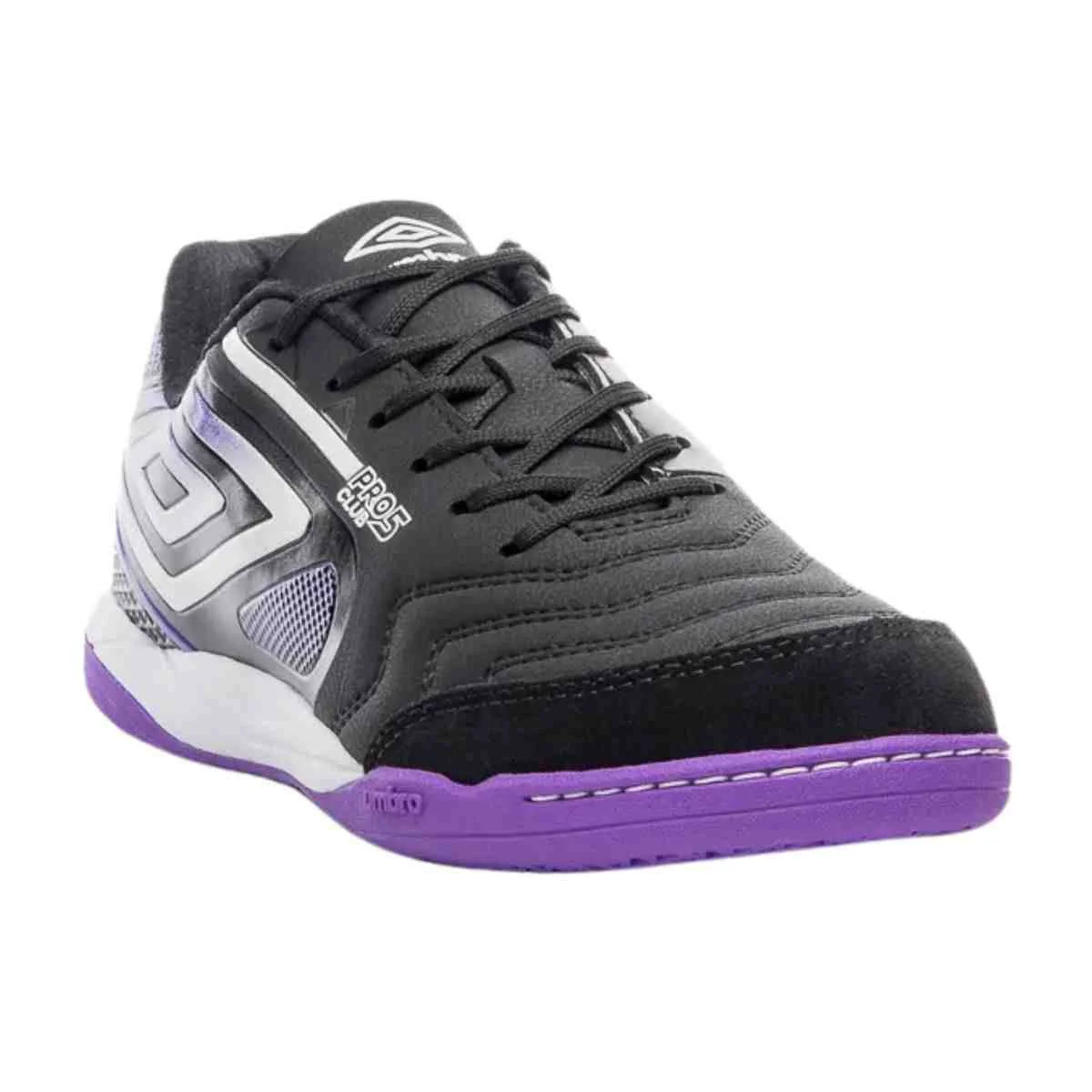 Chuteira Indoor Masculina Umbro Pro 5 Bump Club Preta E Roxa Preto 2