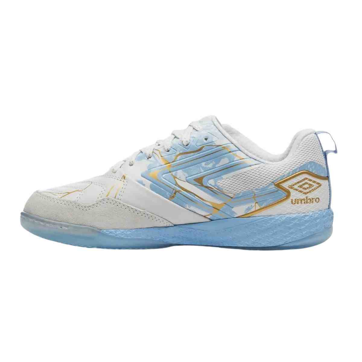 Chuteira Indoor Masculina Umbro Pro 5 Bump Kintsugi Branca E Azul Branco 5