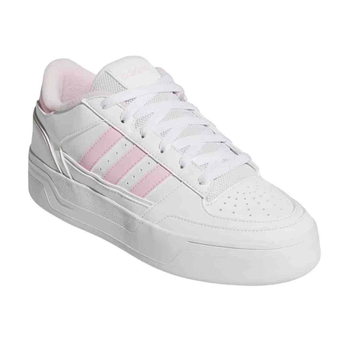 Tênis Casual Feminino Adidas Break Start Bold Branco E Rosa Branco 2