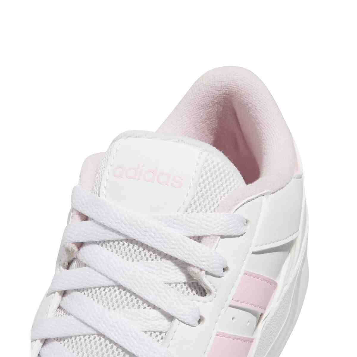 Tênis Casual Feminino Adidas Break Start Bold Branco E Rosa Branco 6