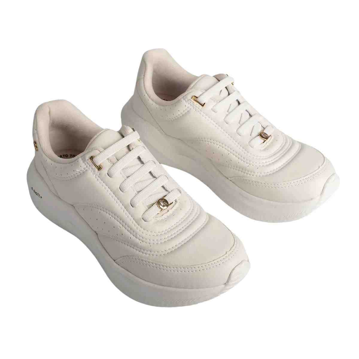 Tênis Esportivo Feminino Kolosh Creme Branco 3