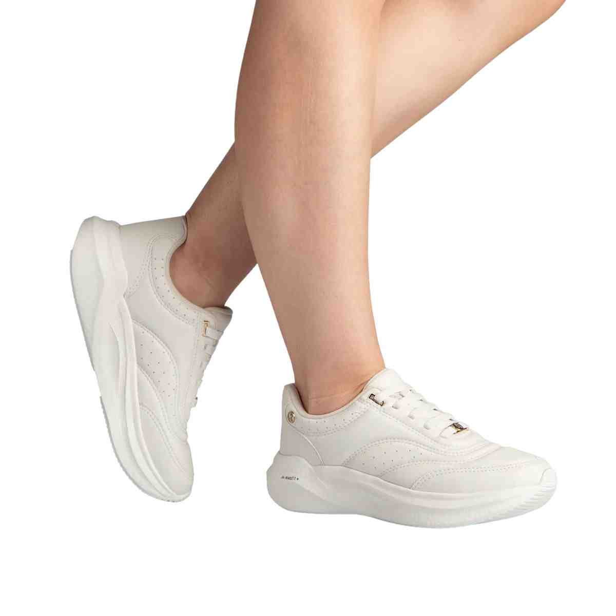 Tênis Esportivo Feminino Kolosh Creme Branco 4
