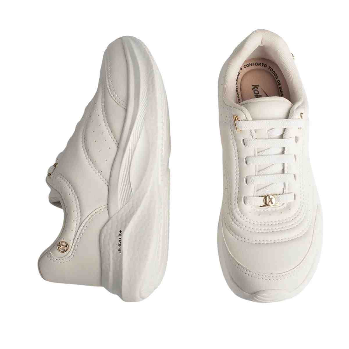 Tênis Esportivo Feminino Kolosh Creme Branco 6