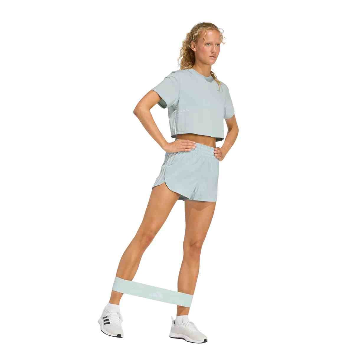 Camiseta Feminina Adidas Estampada Treino Climacool Power Verde Cinza 2
