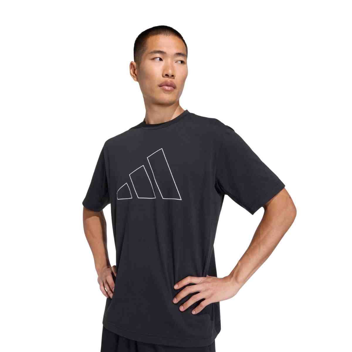 Camiseta Masculina Adidas Logo Feelready Workout Essentials Preta Preto 2