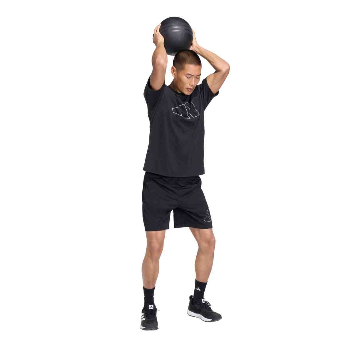 Camiseta Masculina Adidas Logo Feelready Workout Essentials Preta Preto 3