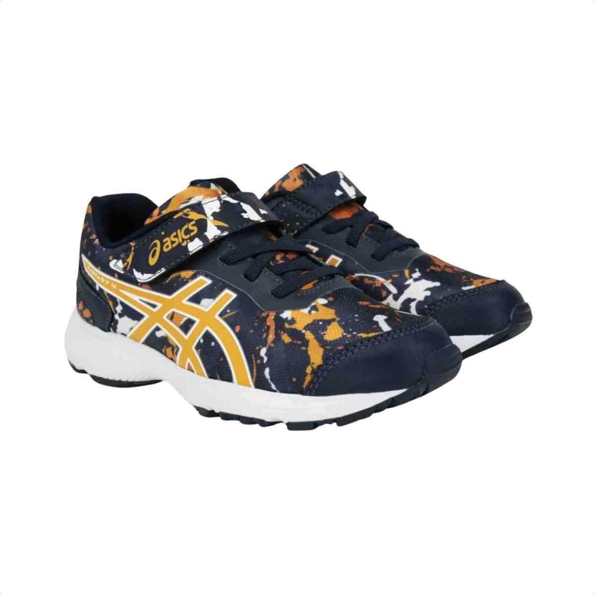 Tenis De Corrida Infantil Asics Fantasy 4 Azul E Amarelo Azul Marinho 2