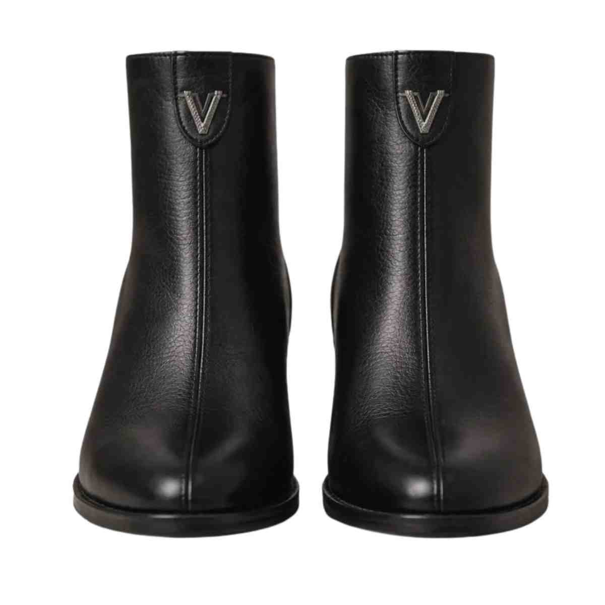 Bota Feminina Salto Bloco Cano Baixo Via Marte Preta Preto 6