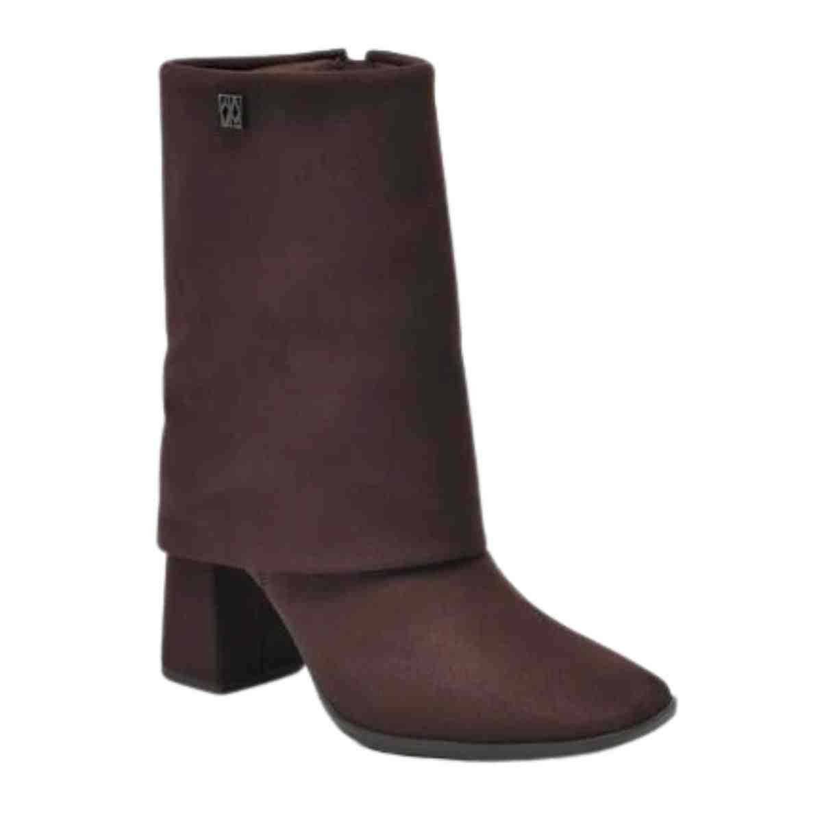 Bota Feminina Social Capa Cano Médio Via Marte Marrom Marrom 2