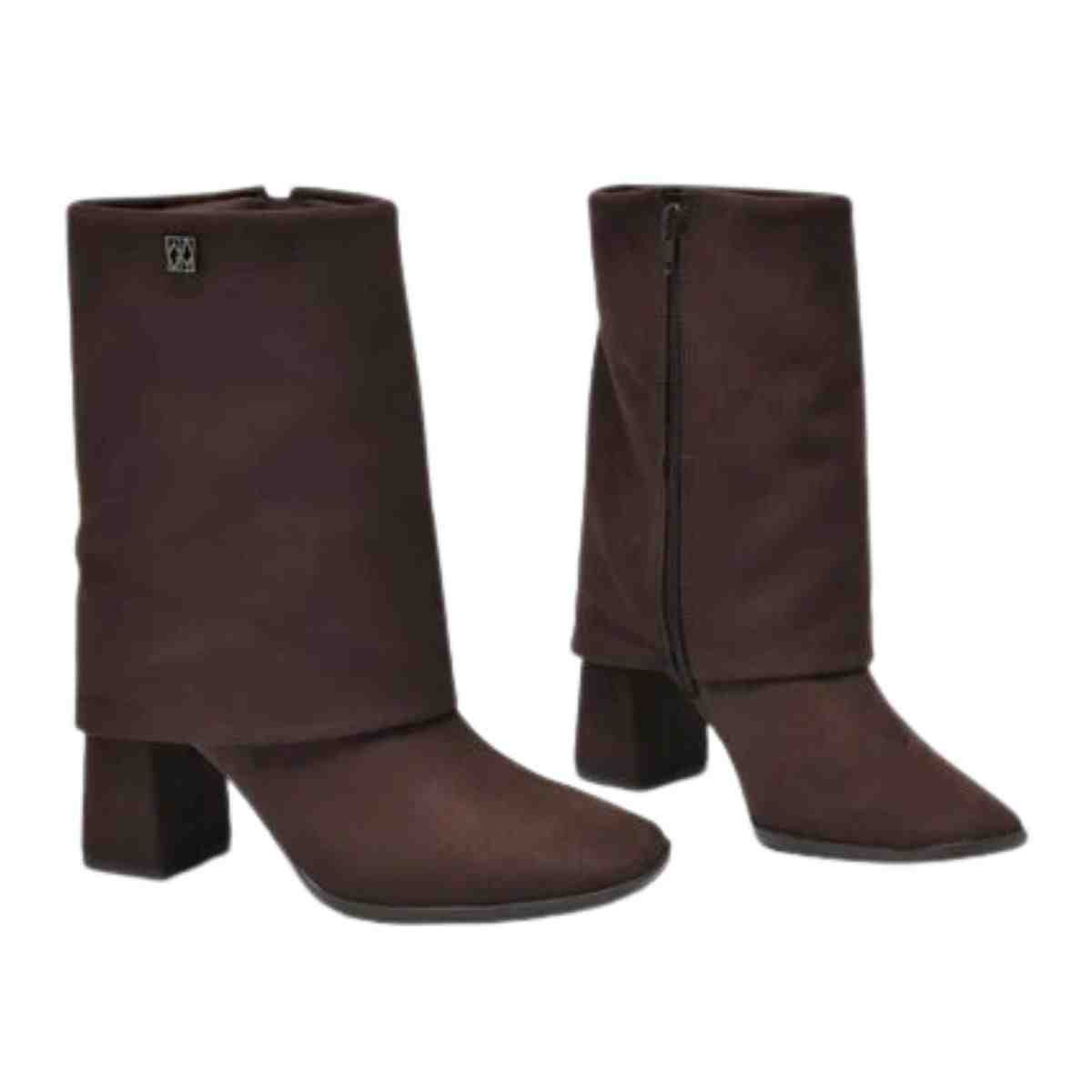 Bota Feminina Social Capa Cano Médio Via Marte Marrom Marrom 3