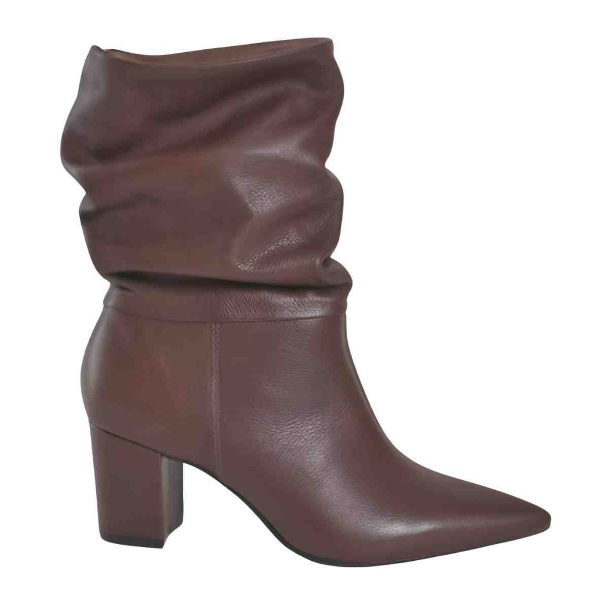 Bota Feminina Social Cano Médio Via Marte Marrom