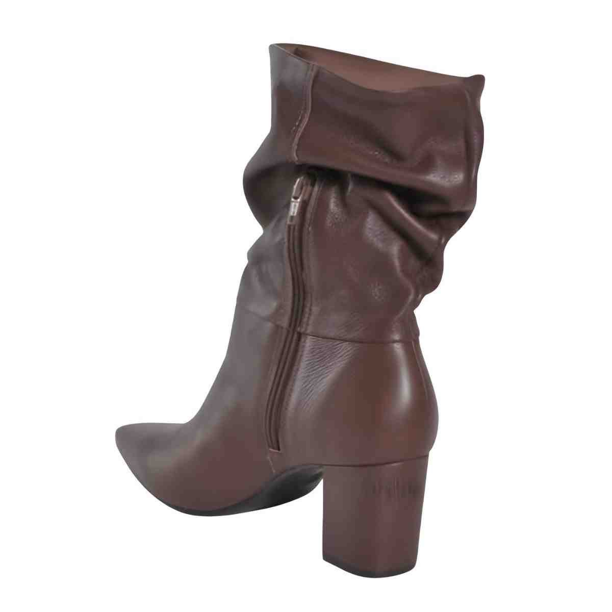 Bota Feminina Social Cano Médio Via Marte Marrom Marrom 7