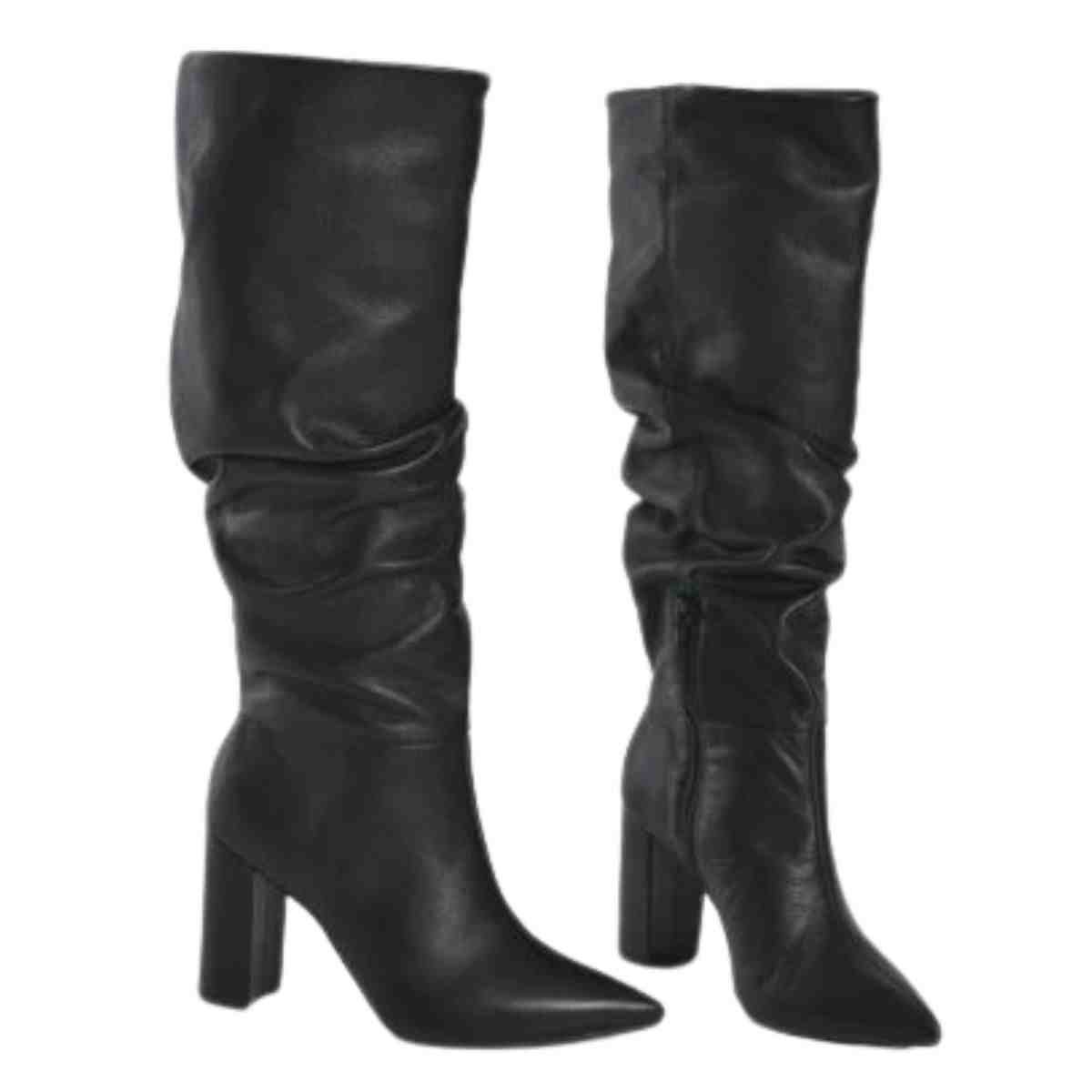 Bota Feminina Cano Alto Via Marte Slouchy Preta Preto 3