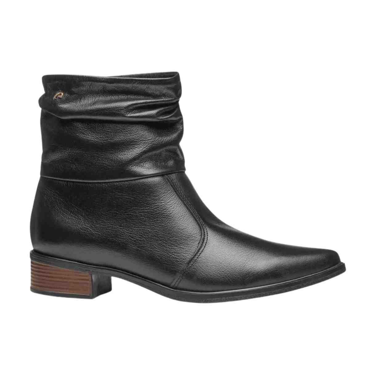 Bota Feminina Slouch Cano Baixo Pegada Preta