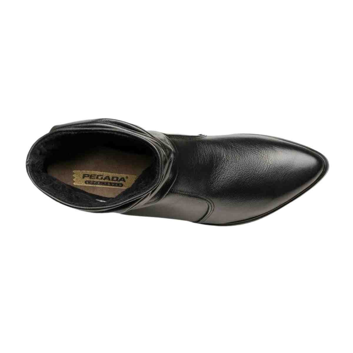 Bota Feminina Slouch Cano Baixo Pegada Preta Preto 3