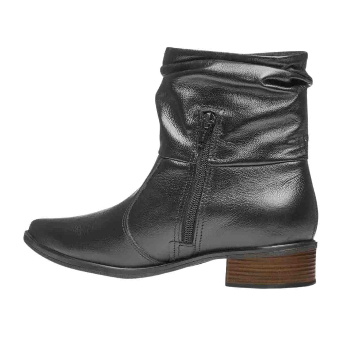 Bota Feminina Slouch Cano Baixo Pegada Preta Preto 5