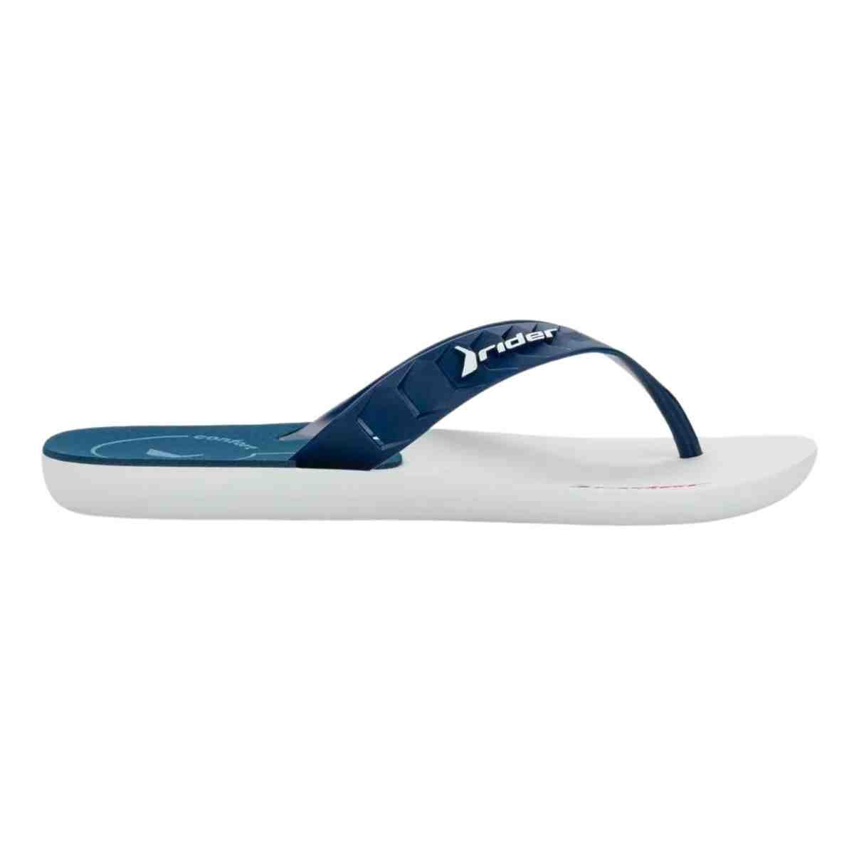 Chinelo Masculino Dedo Rider Street Duo Sport Branco E Azul
