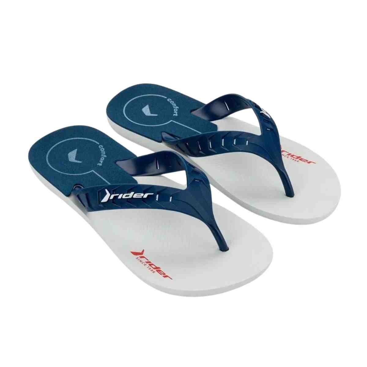 Chinelo Masculino Dedo Rider Street Duo Sport Branco E Azul Branco/Azul 2