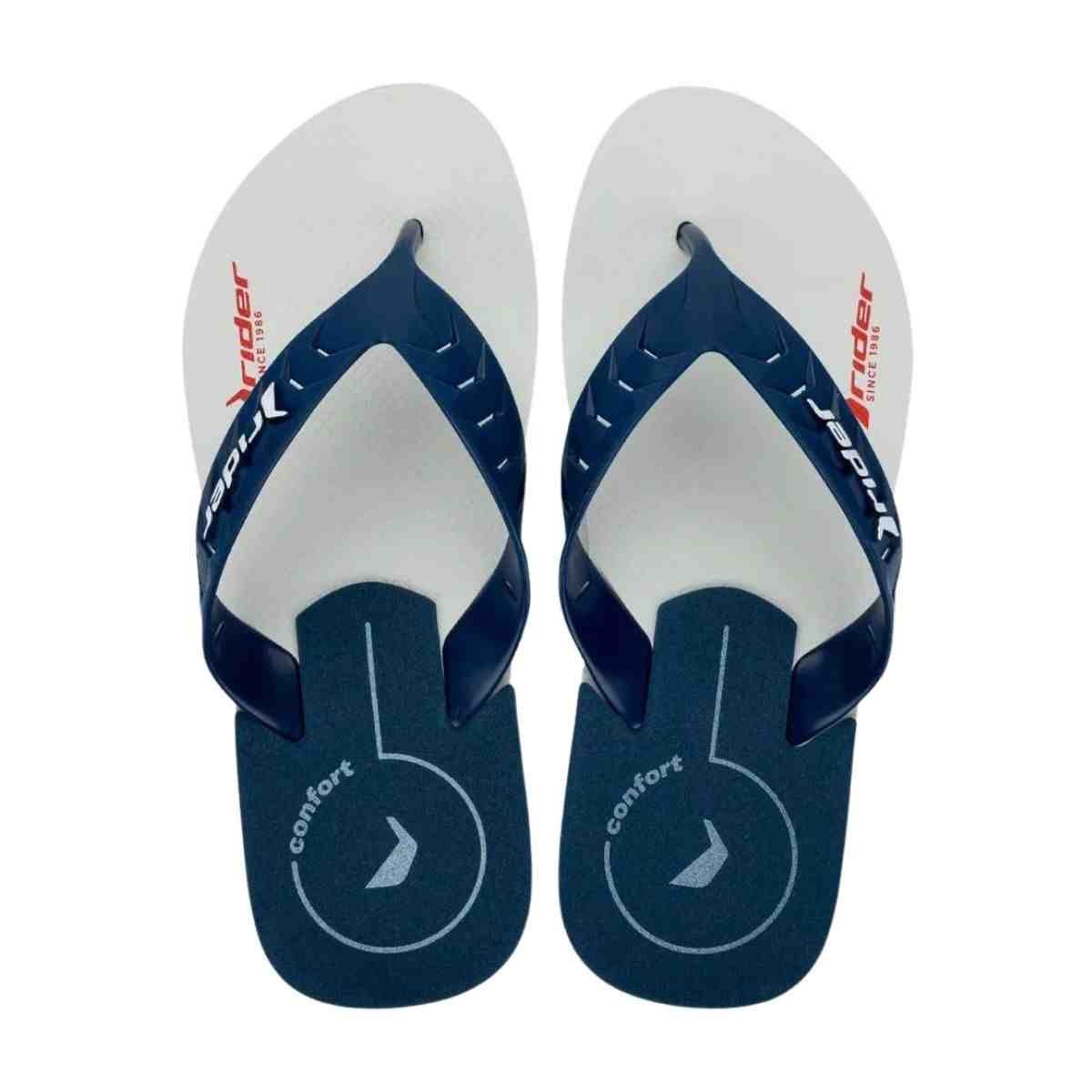 Chinelo Masculino Dedo Rider Street Duo Sport Branco E Azul Branco/Azul 3
