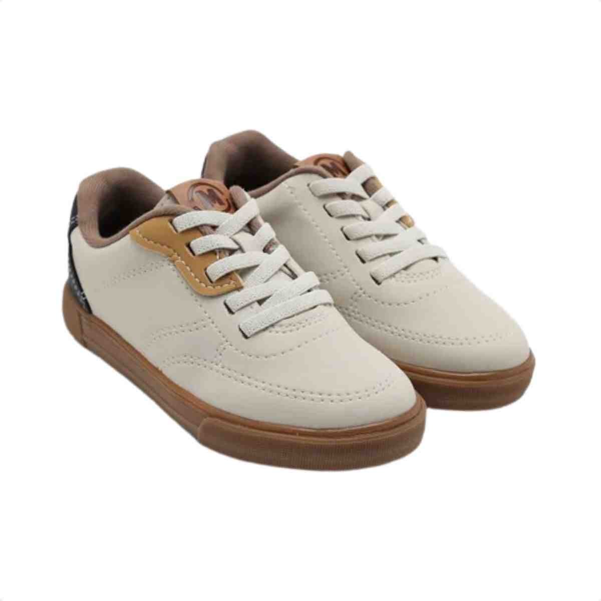 Tenis Casual Infantil Molekinho Bege Bege/Azul Marinho 2