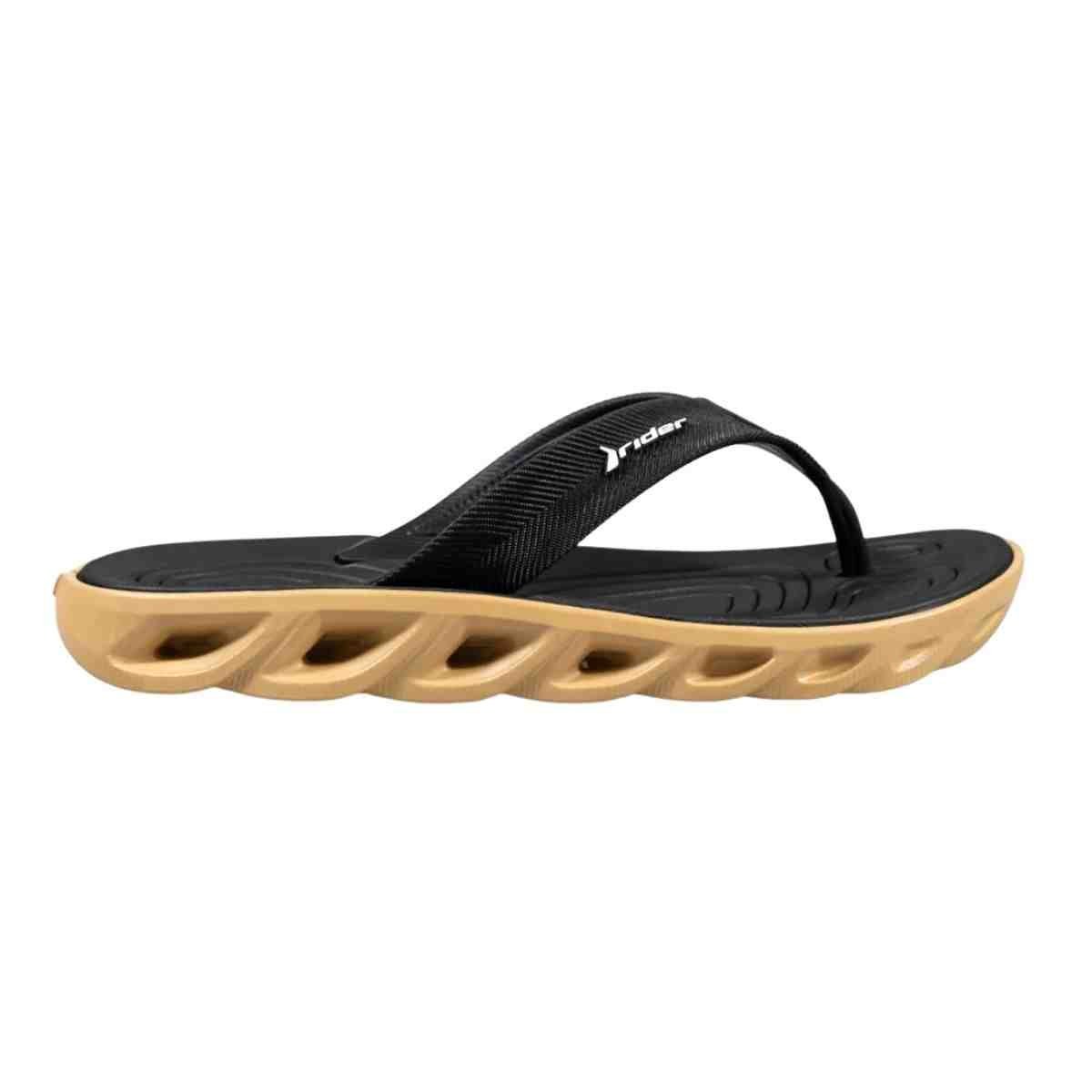 Chinelo Masculino Dedo Rider R Power Low Preto E Bege