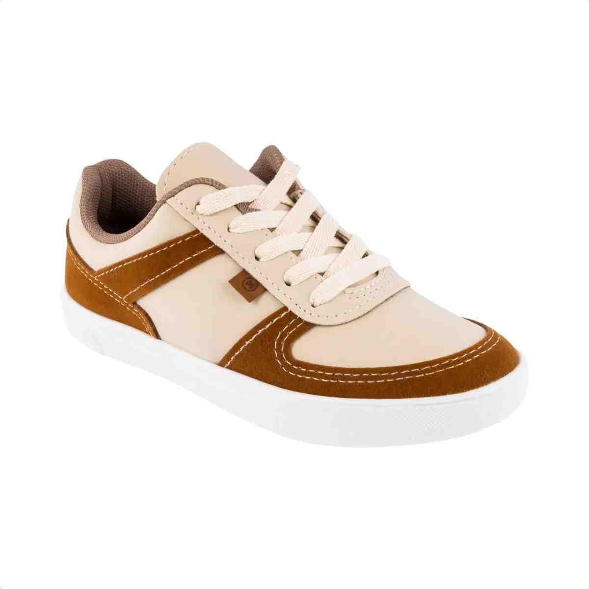 Tenis Casual Infantil Molekinho Branco Branco/Caramelo 2