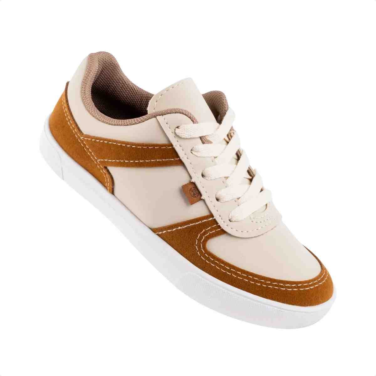 Tenis Casual Infantil Molekinho Branco Branco/Caramelo 5