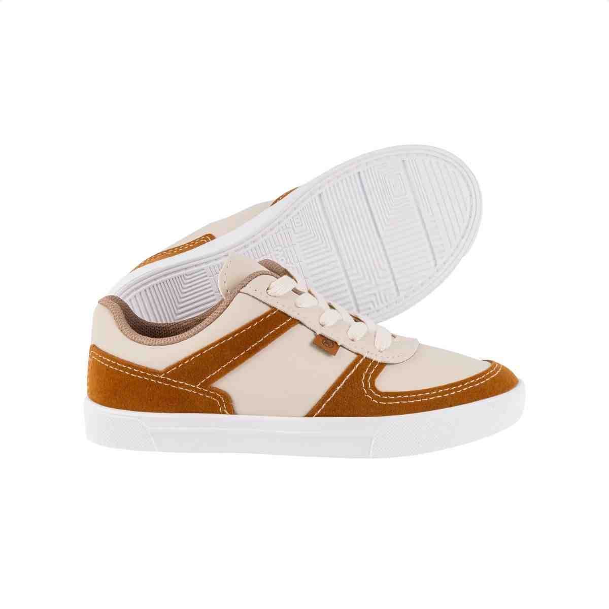 Tenis Casual Infantil Molekinho Branco Branco/Caramelo 6