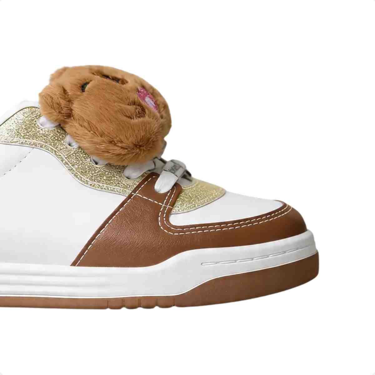 Tenis Casual Infantil Molekinha Branco Branco/Marrom 7