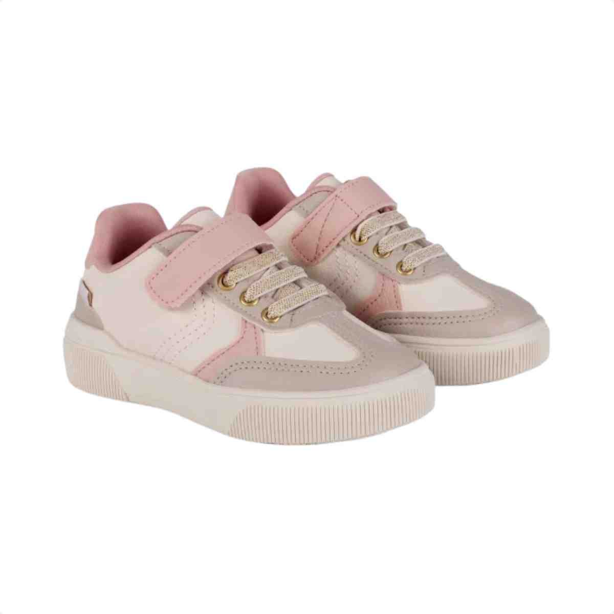 Tenis Casual Infantil Klin Branco Branco/Rosa 3