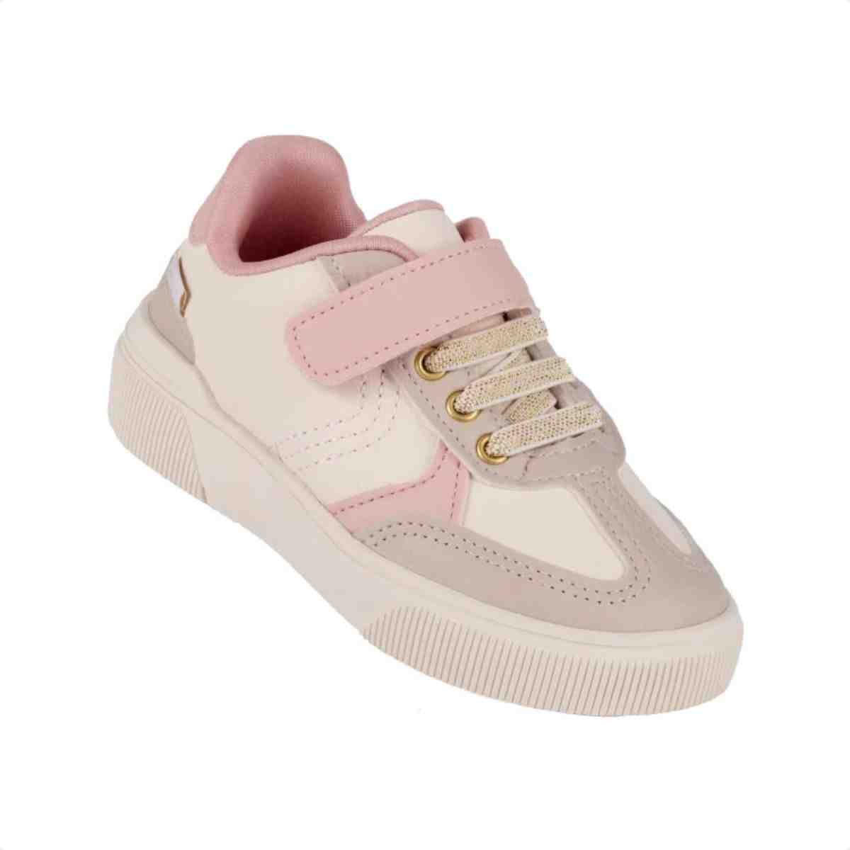 Tenis Casual Infantil Klin Branco Branco/Rosa 5