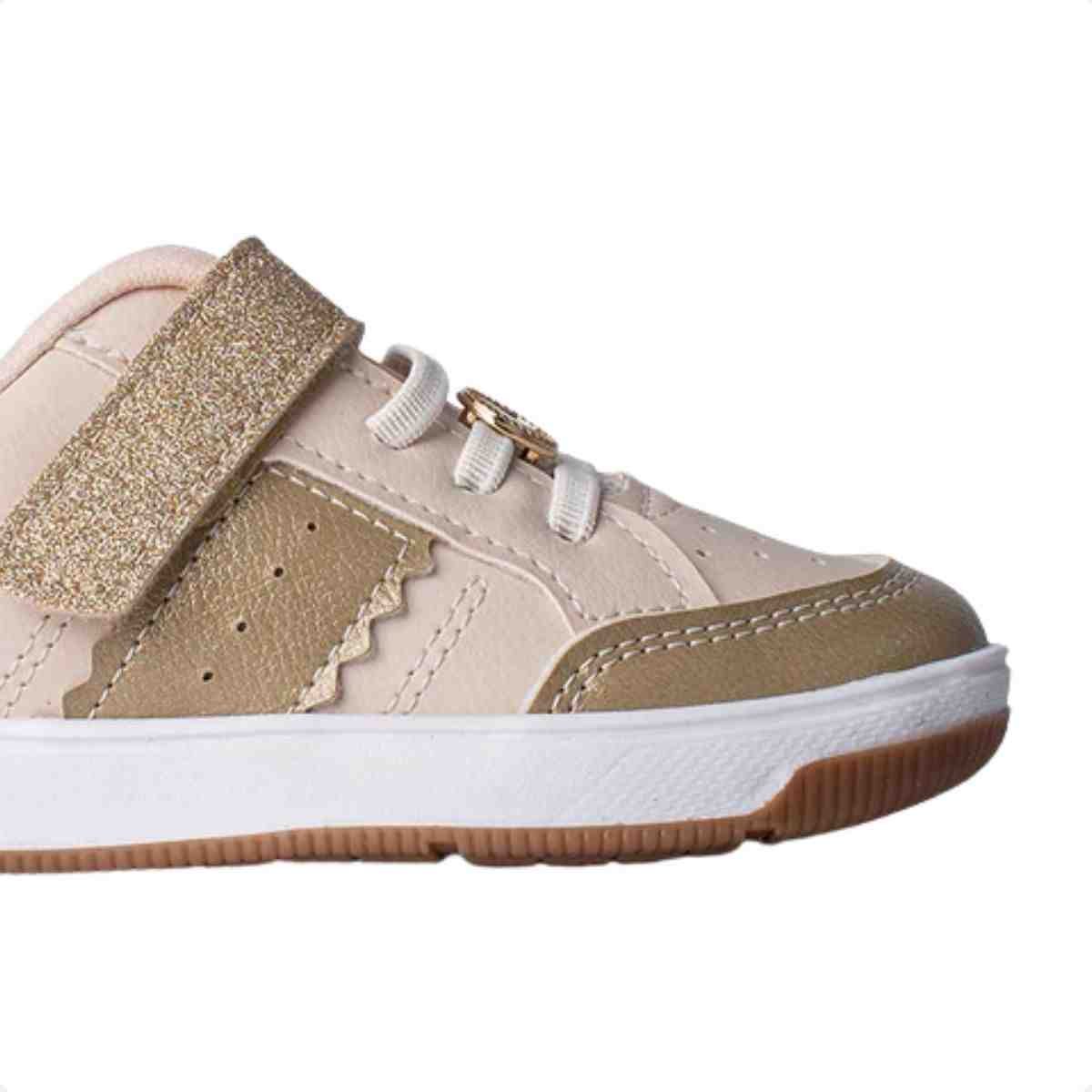 Tenis Casual Infantil Kidy Marfim Dourado Marfim/Dourado 7