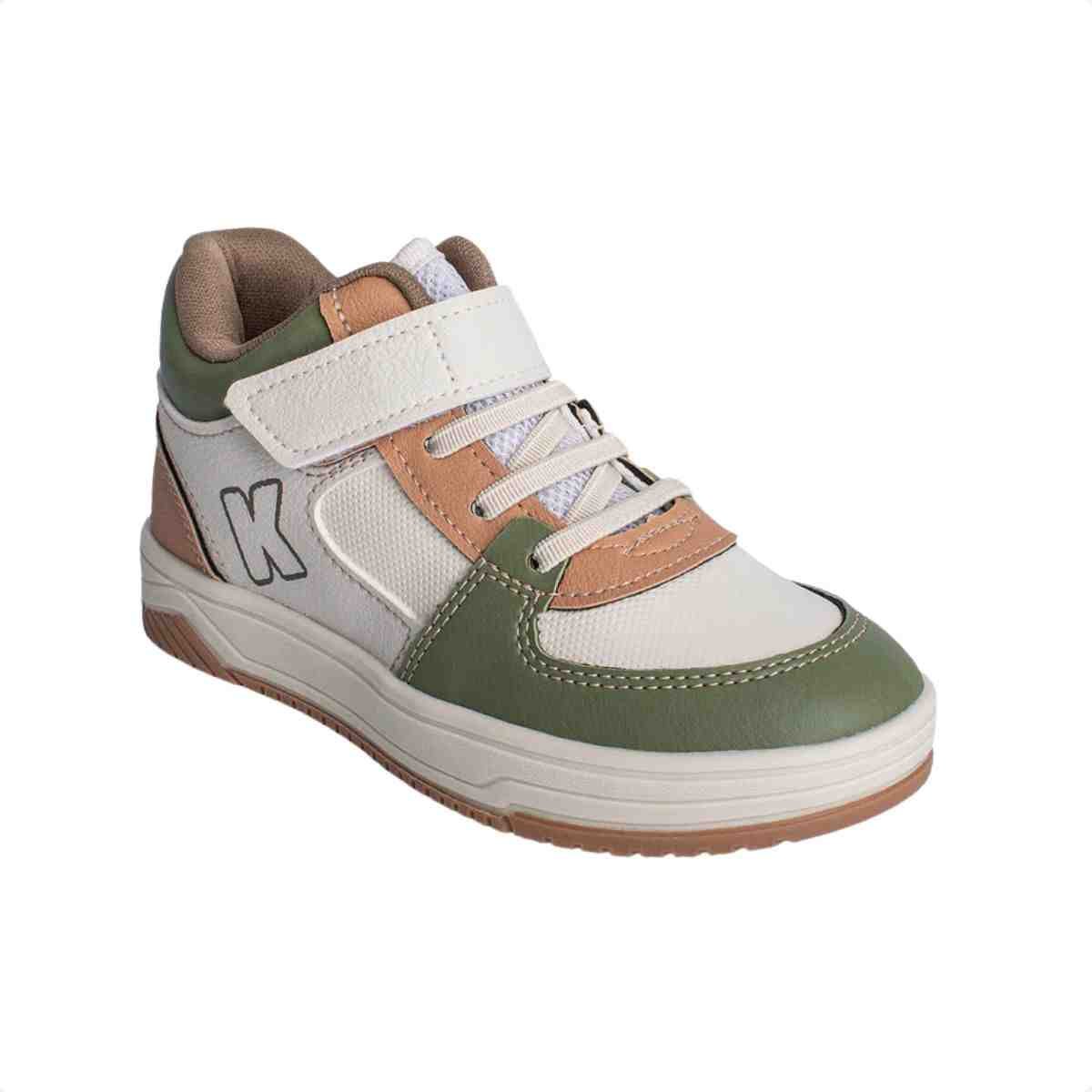 Tenis Casual Bebe Kidy Verde E Marrom Off White/Verde Militar 3