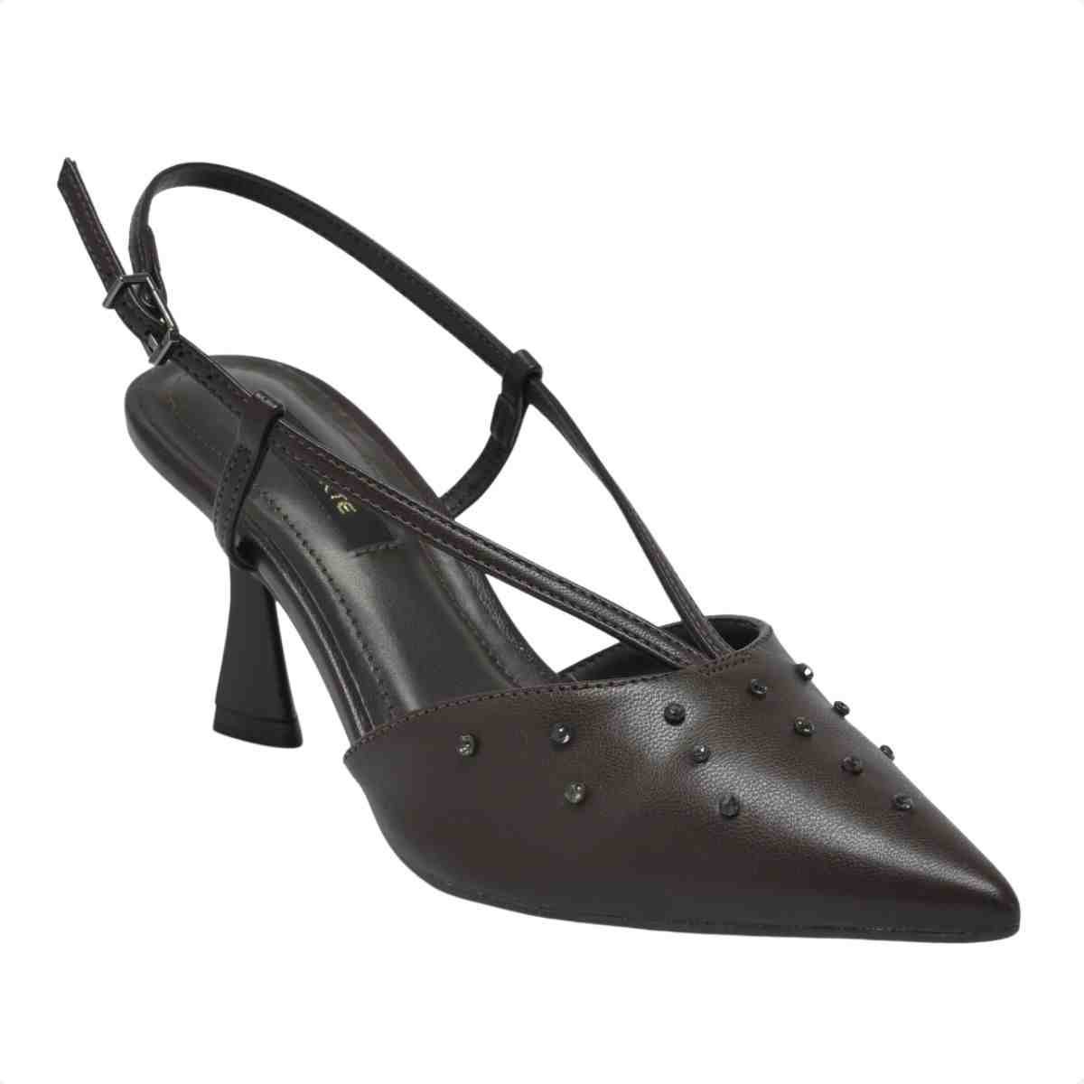 Sapato Chanel Feminino Via Marte Slingback Marrom Marrom 3