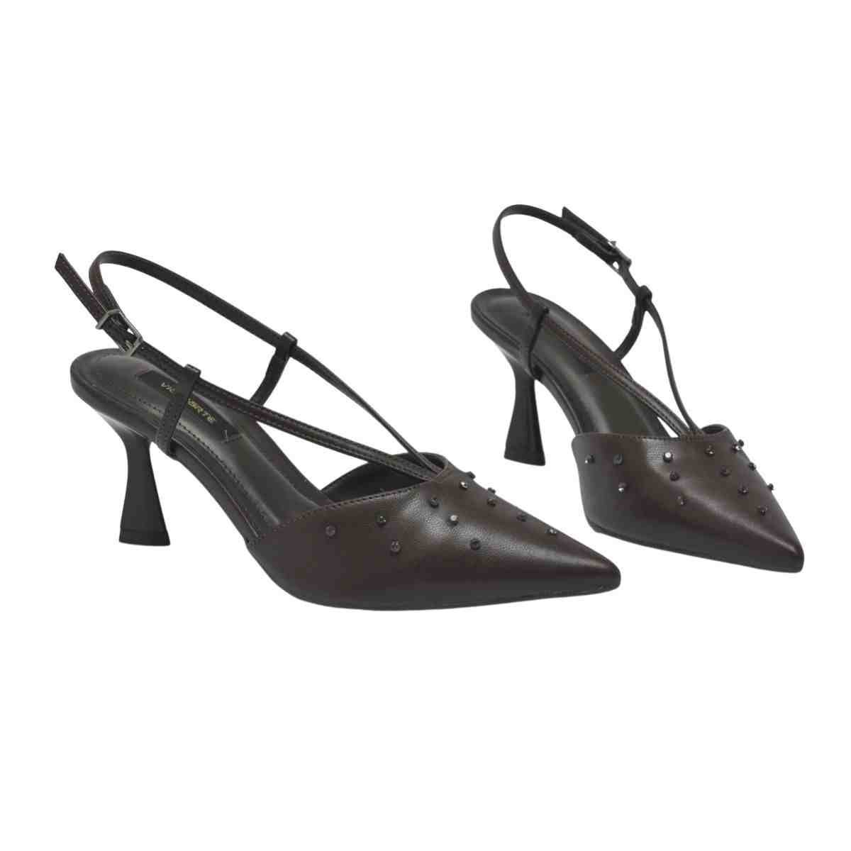 Sapato Chanel Feminino Via Marte Slingback Marrom Marrom 4