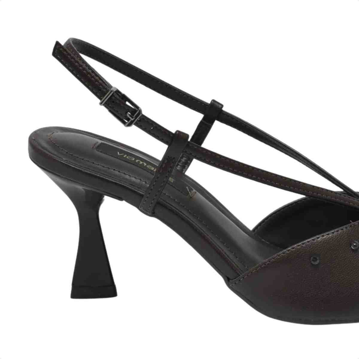 Sapato Chanel Feminino Via Marte Slingback Marrom Marrom 5