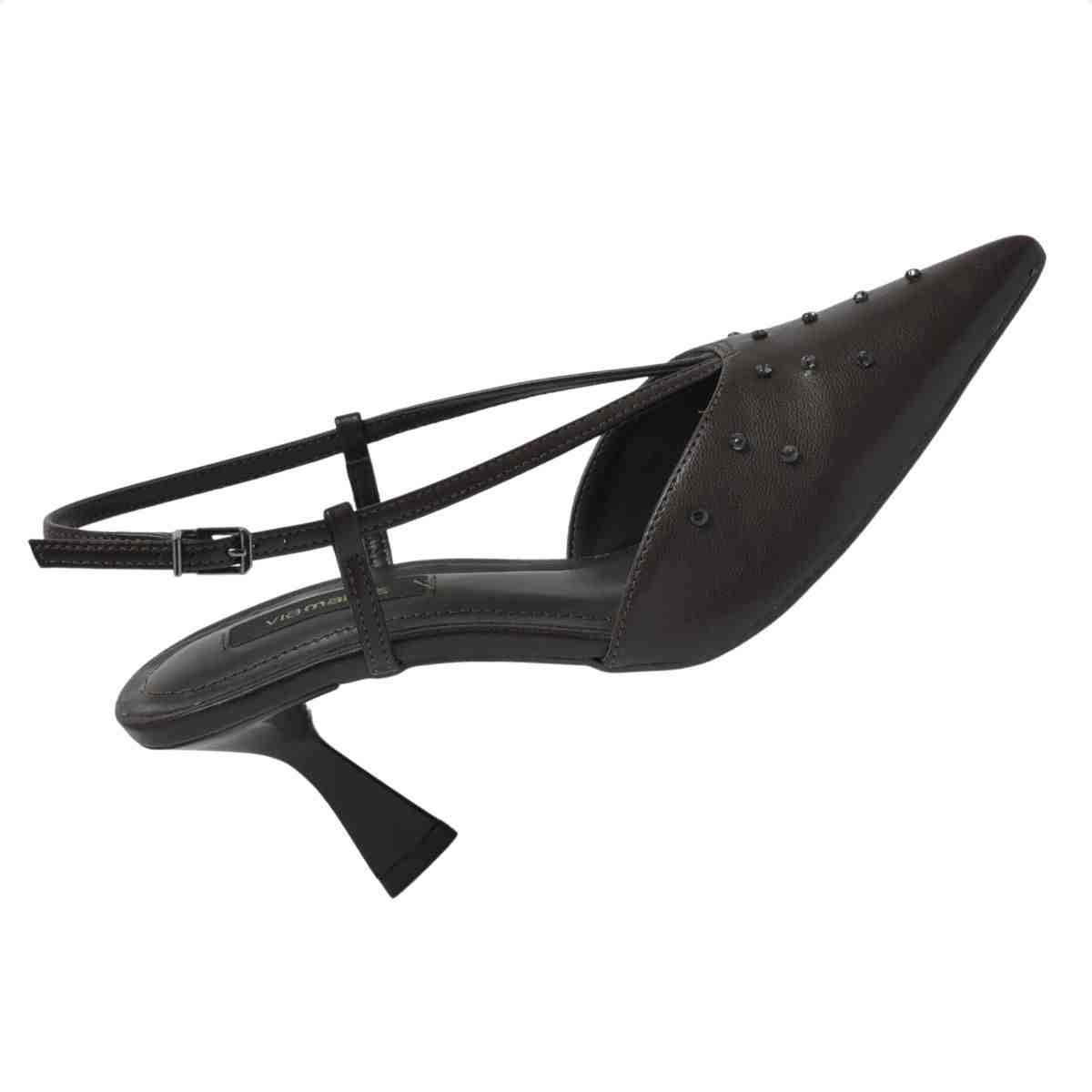 Sapato Chanel Feminino Via Marte Slingback Marrom Marrom 6