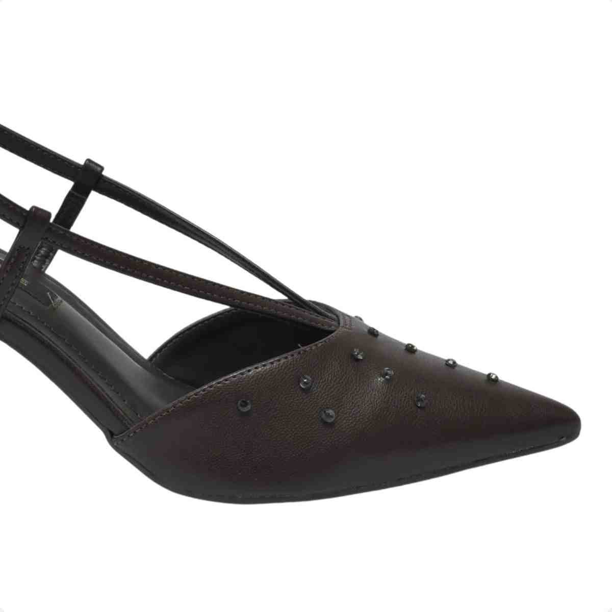 Sapato Chanel Feminino Via Marte Slingback Marrom Marrom 7