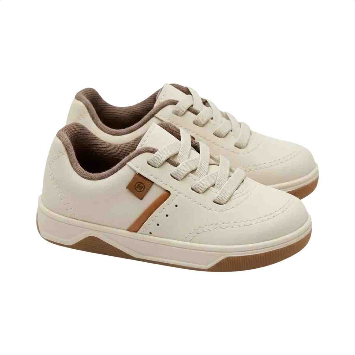 Sapatenis Bebe Molekinho Branco Branco/Camel 6