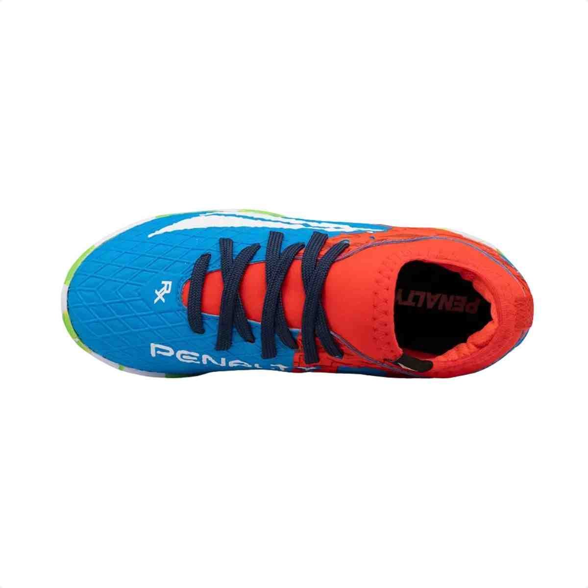 Chuteira Society Infantil Penalty Rx Locker Kids Azul E Vermelho Azul/Vermelho 5