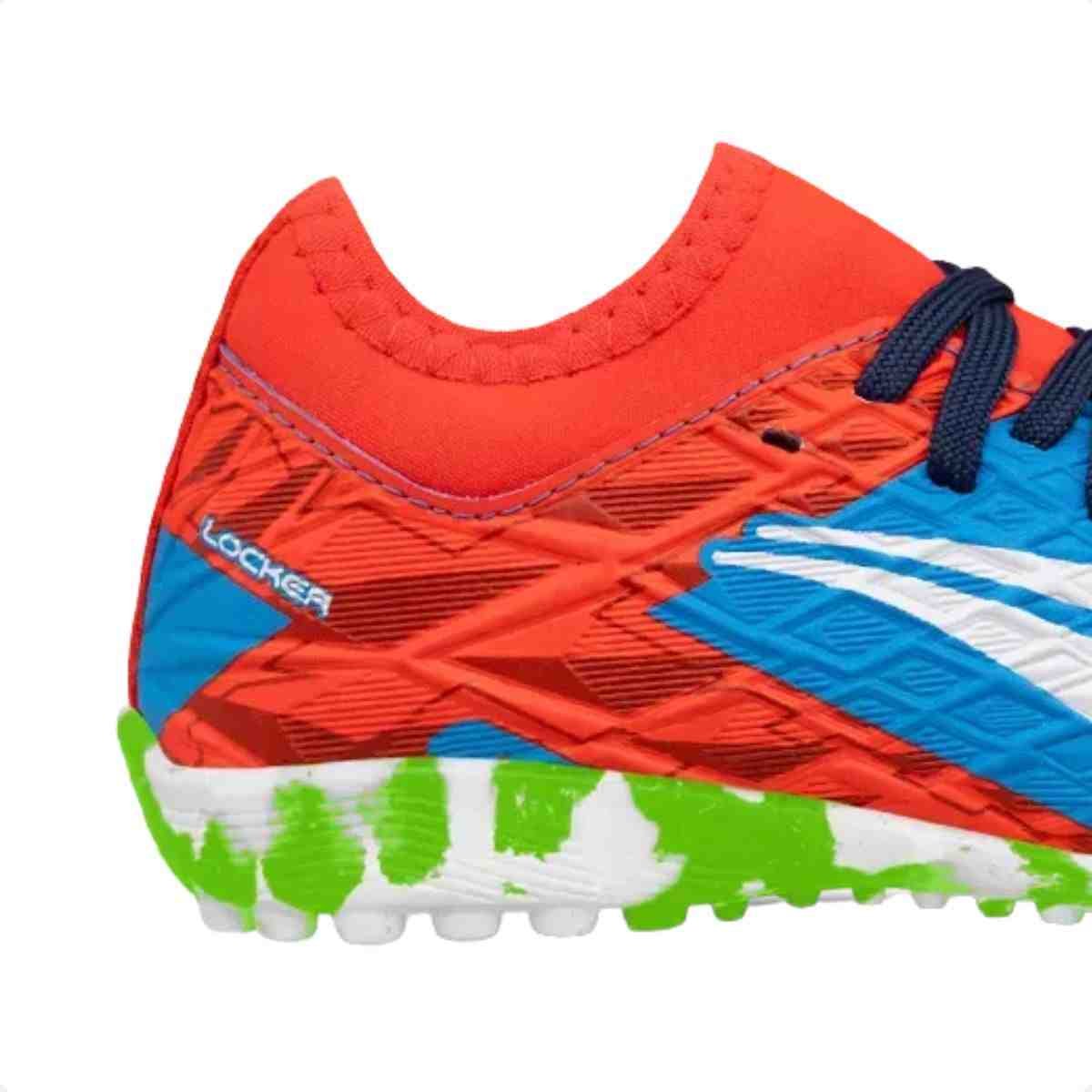 Chuteira Society Infantil Penalty Rx Locker Kids Azul E Vermelho Azul/Vermelho 7