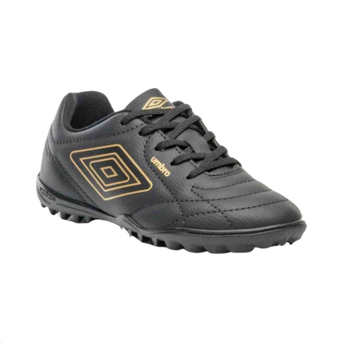 Chuteira Society Infantil Umbro Class Footballer Jr Preto Preto/Dourado 2
