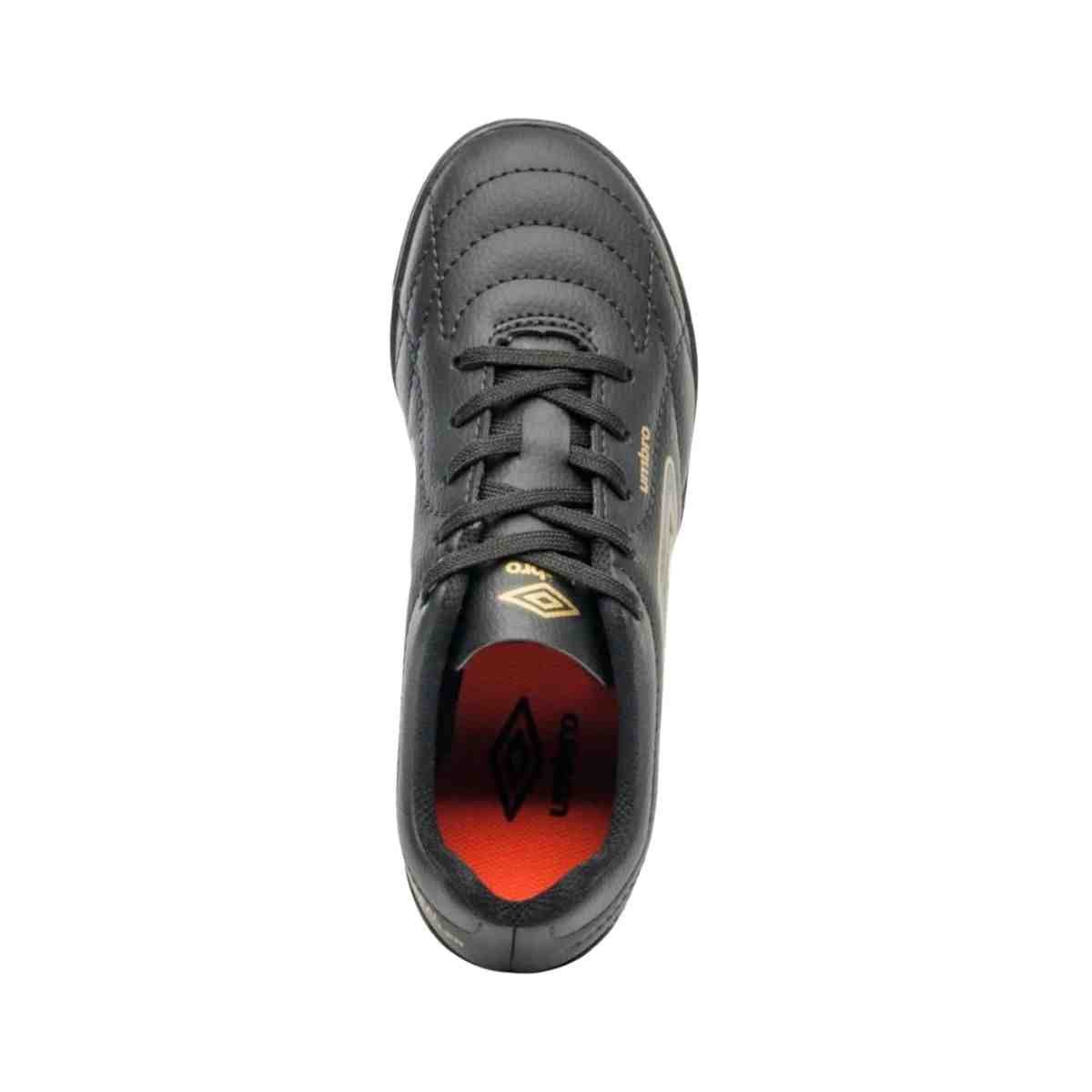 Chuteira Society Infantil Umbro Class Footballer Jr Preto Preto/Dourado 4