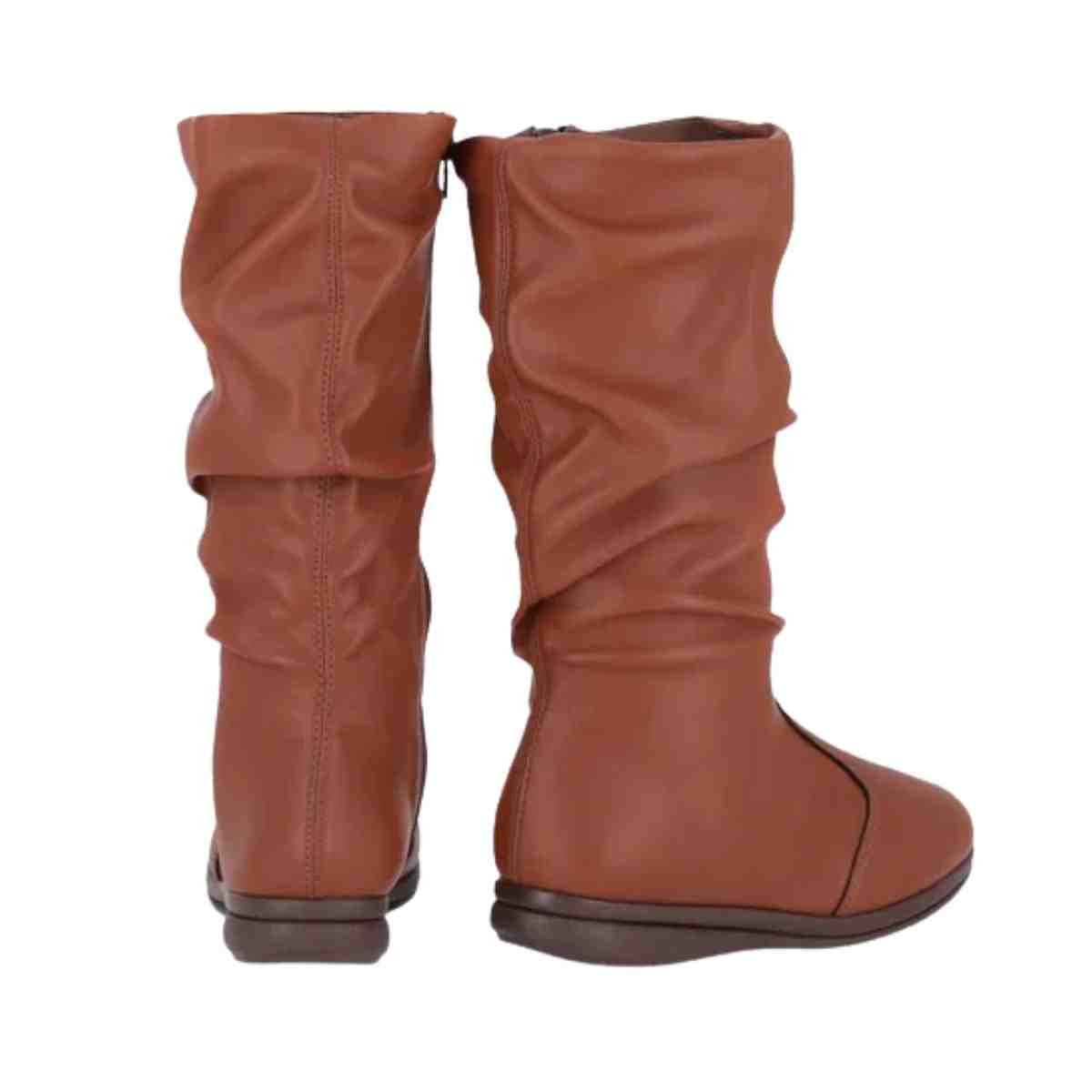 Bota Feminina Anabela Cano Médio Piccadilly Marrom Marrom 4