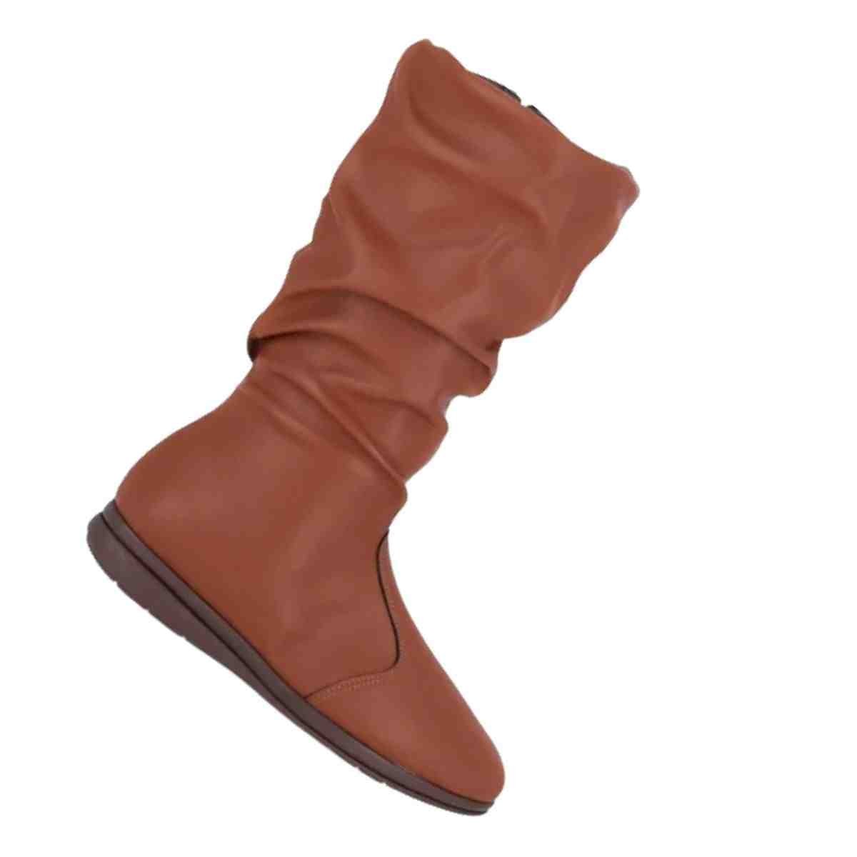 Bota Feminina Anabela Cano Médio Piccadilly Marrom Marrom 7