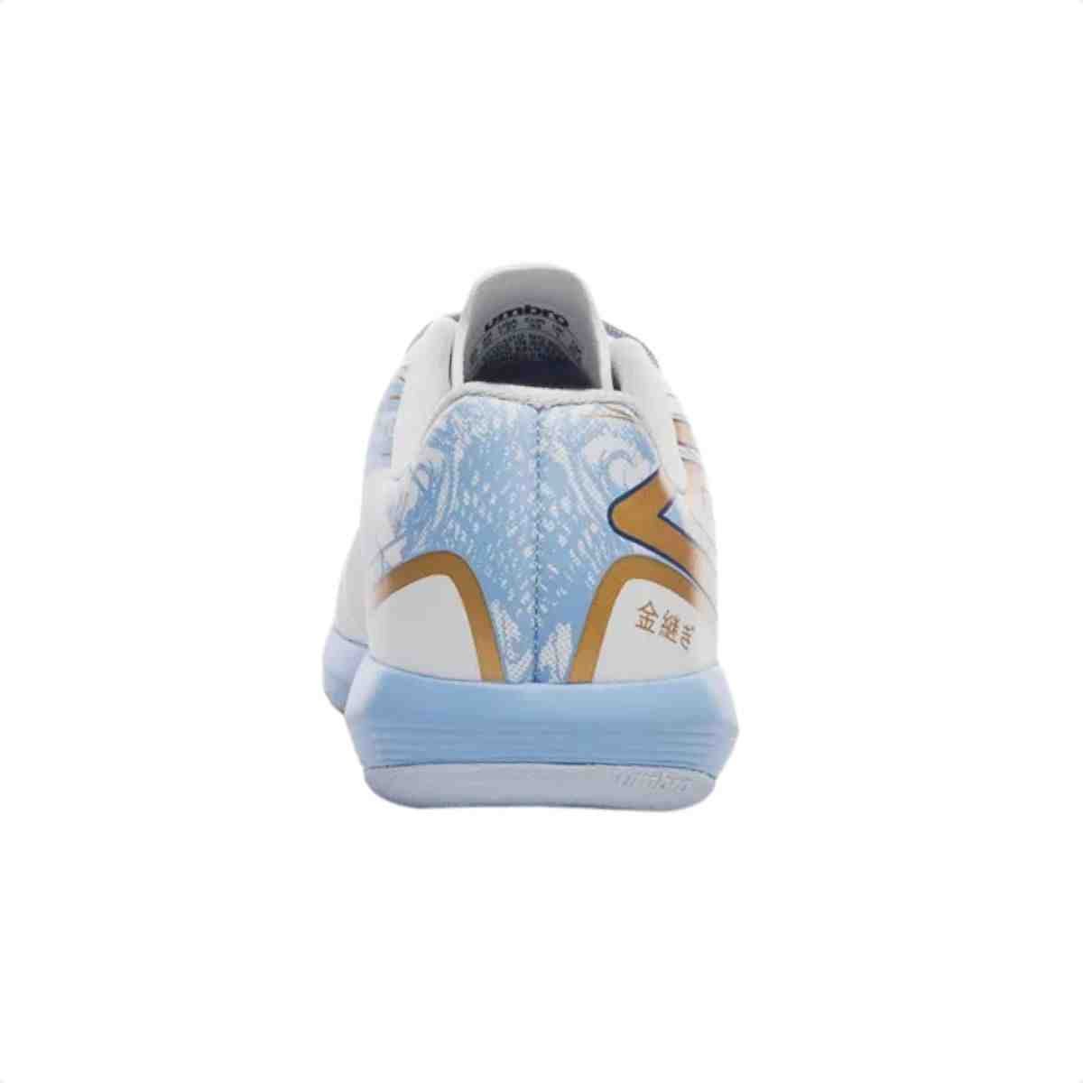 Chuteira Indoor Infantil Umbro Pro 5 Jr Kintsugi Branco E Dourado Branco/ Dourado 5