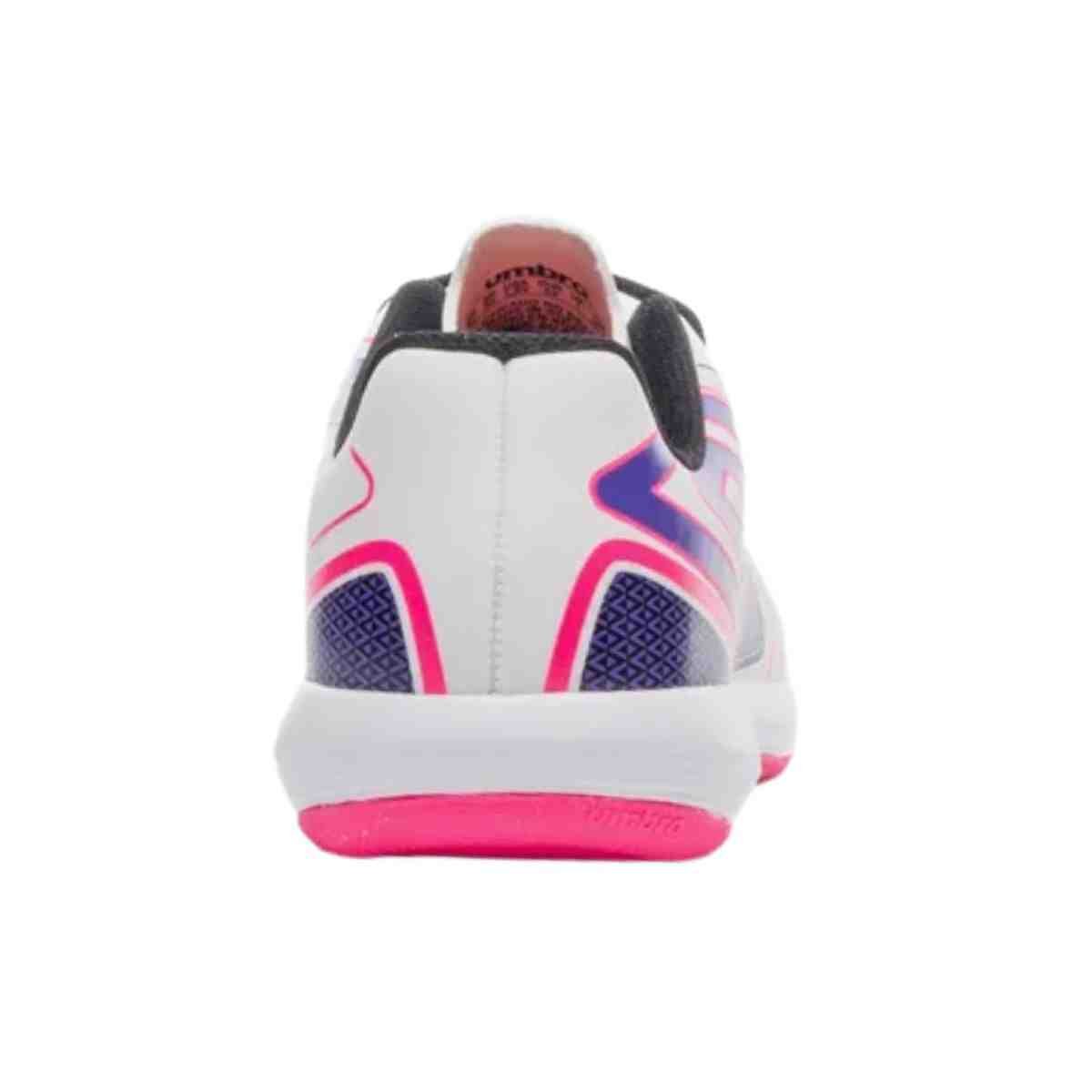 Chuteira Indoor Infantil Umbro Pro 5 Jr Branco E Rosa Branco/Rosa 4