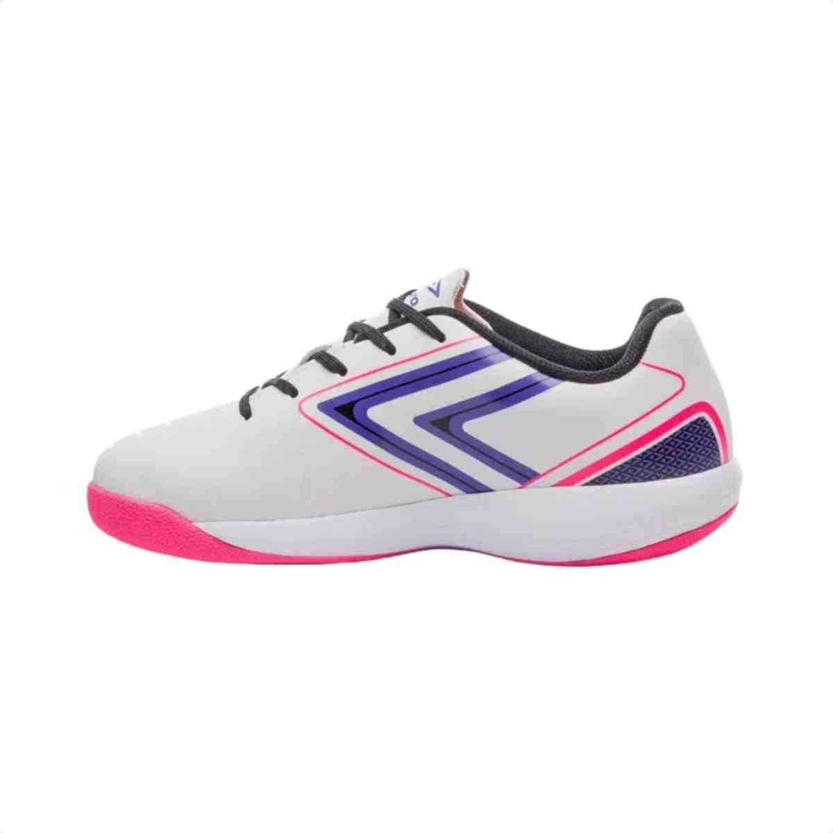 Chuteira Indoor Infantil Umbro Pro 5 Jr Branco E Rosa Branco/Rosa 5