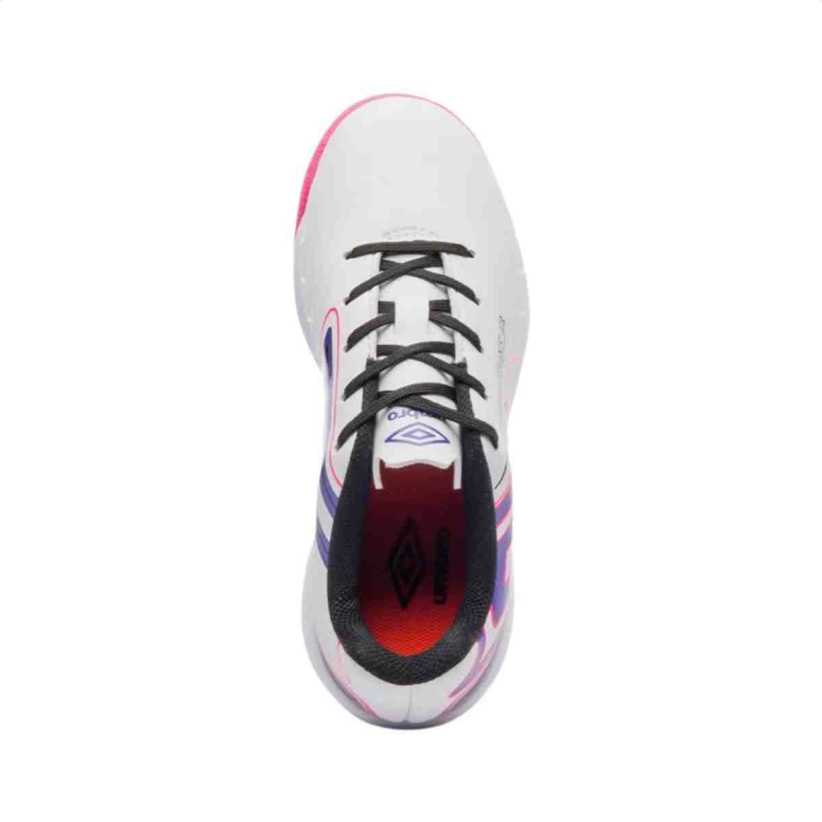 Chuteira Indoor Infantil Umbro Pro 5 Jr Branco E Rosa Branco/Rosa 6