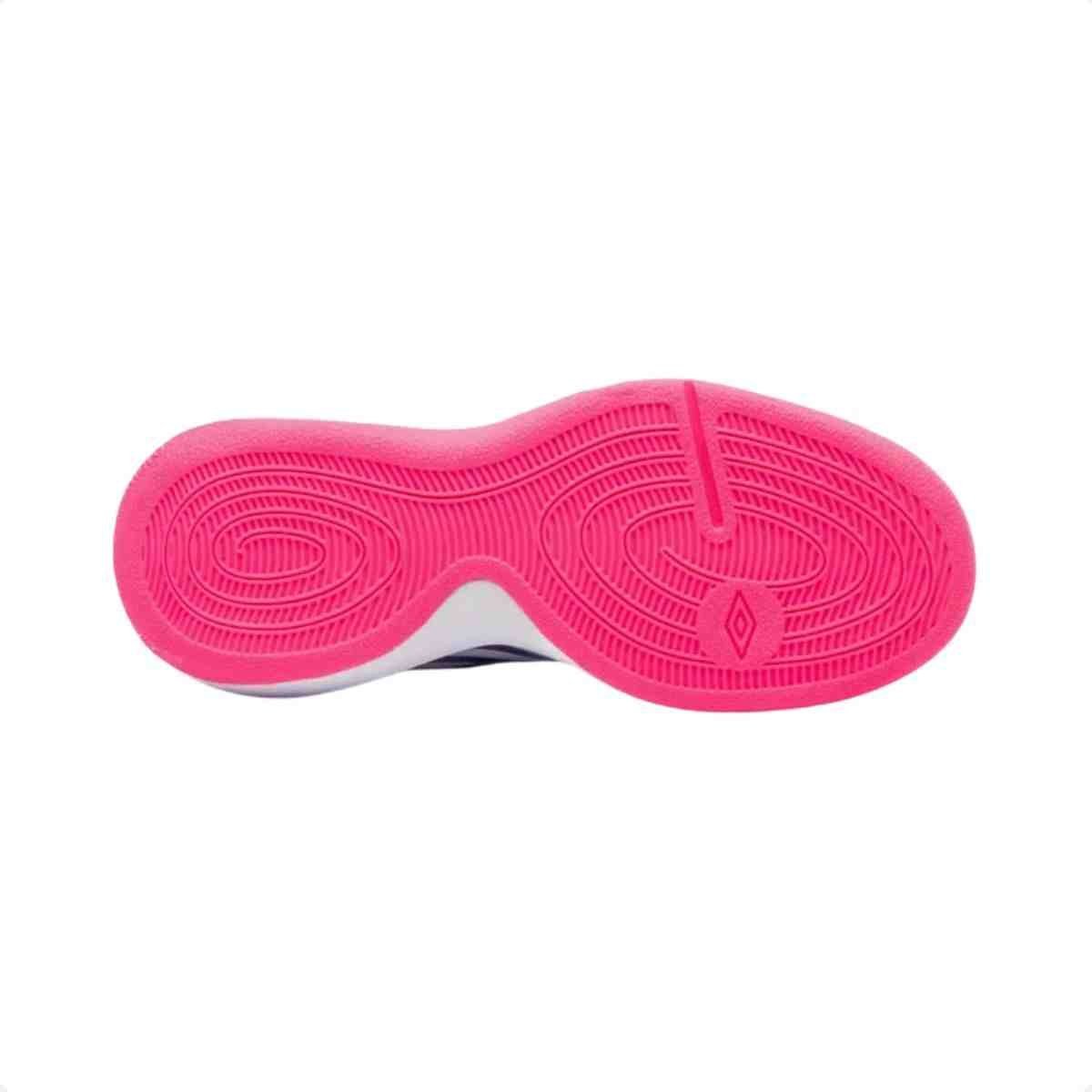 Chuteira Indoor Infantil Umbro Pro 5 Jr Branco E Rosa Branco/Rosa 7